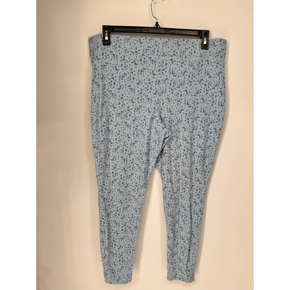 Torrid Floral Leggings Womens 3X Light Blue Cropped Stretch Ditsy Print Pants